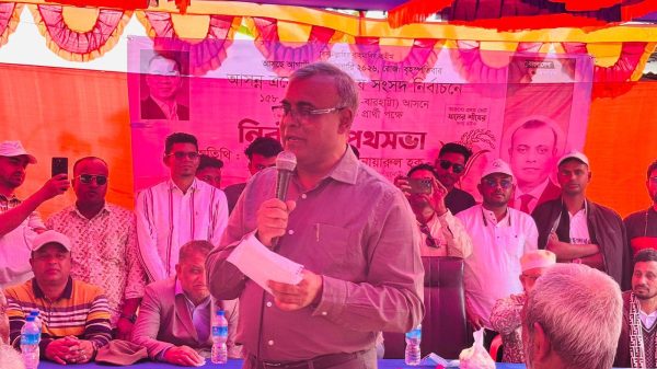 নেত্রকোণা সদর উপজেলা কালিয়ারা গাবরাগাতী ইউনিয়নে ধানের শীষের প্রচারণায় অধ্যাপক ডা. মোঃ আনোয়ারুল হক