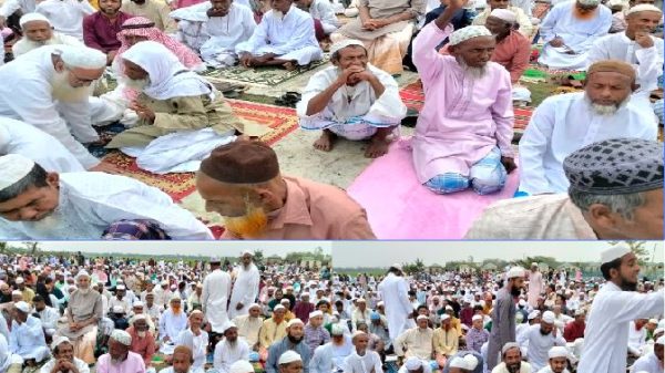 আটপাড়া শুনই ঐতিহ্যবাহী ঈদগাহ মাঠে ------------- ধর্মপ্রাণ মুসল্লীদের ঢল